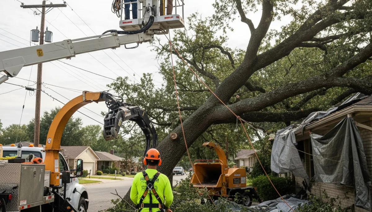 Emergency tree service in Shawnee, OK for storm-damaged and fallen trees by Arbor Tree Care