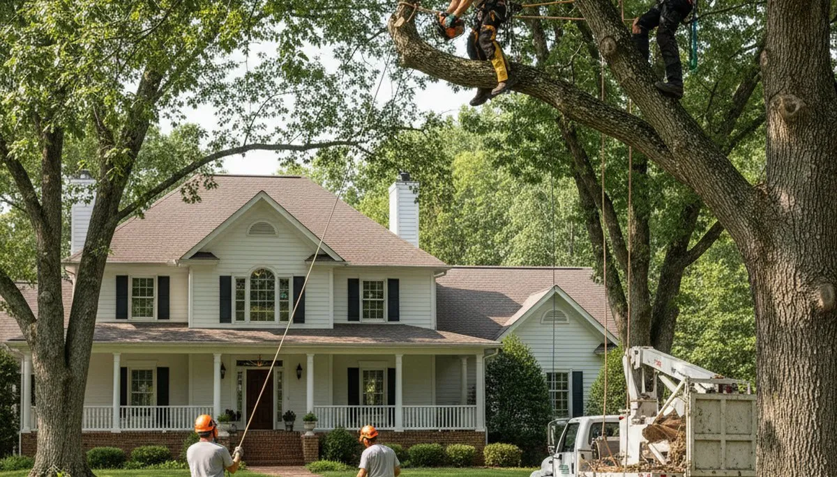 Tree service crew in Shawnee, OK providing professional tree trimming and removal services