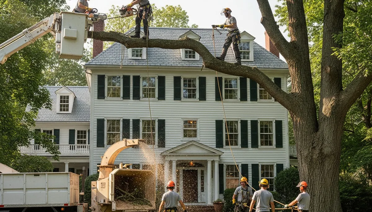 Tree service crew trimming and removing trees in Shawnee, OK for Arbor Shawnee Tree Service