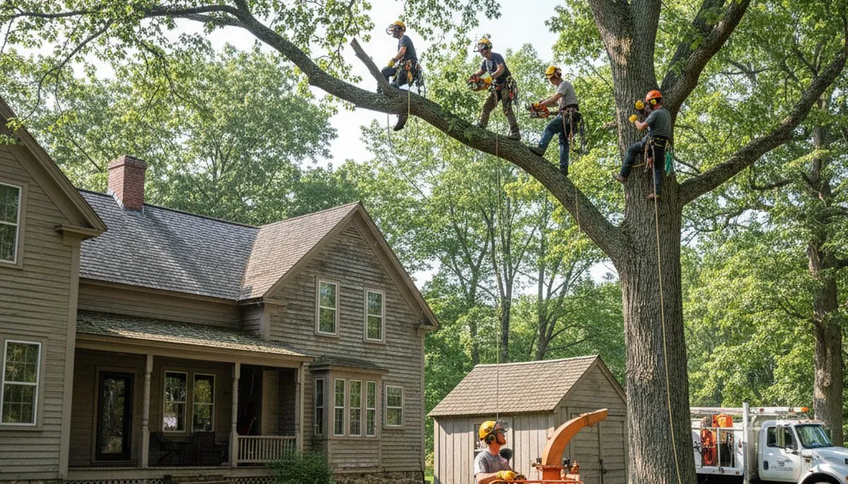Tree service crew in Shawnee, OK performing professional tree removal and trimming